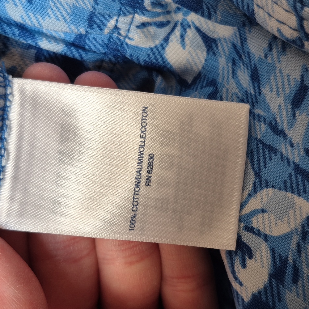 NWOT Lands' End Blue Gingham Floral Sport Knit Shorts W Pockets SZ Large Petite - Picture 10 of 11